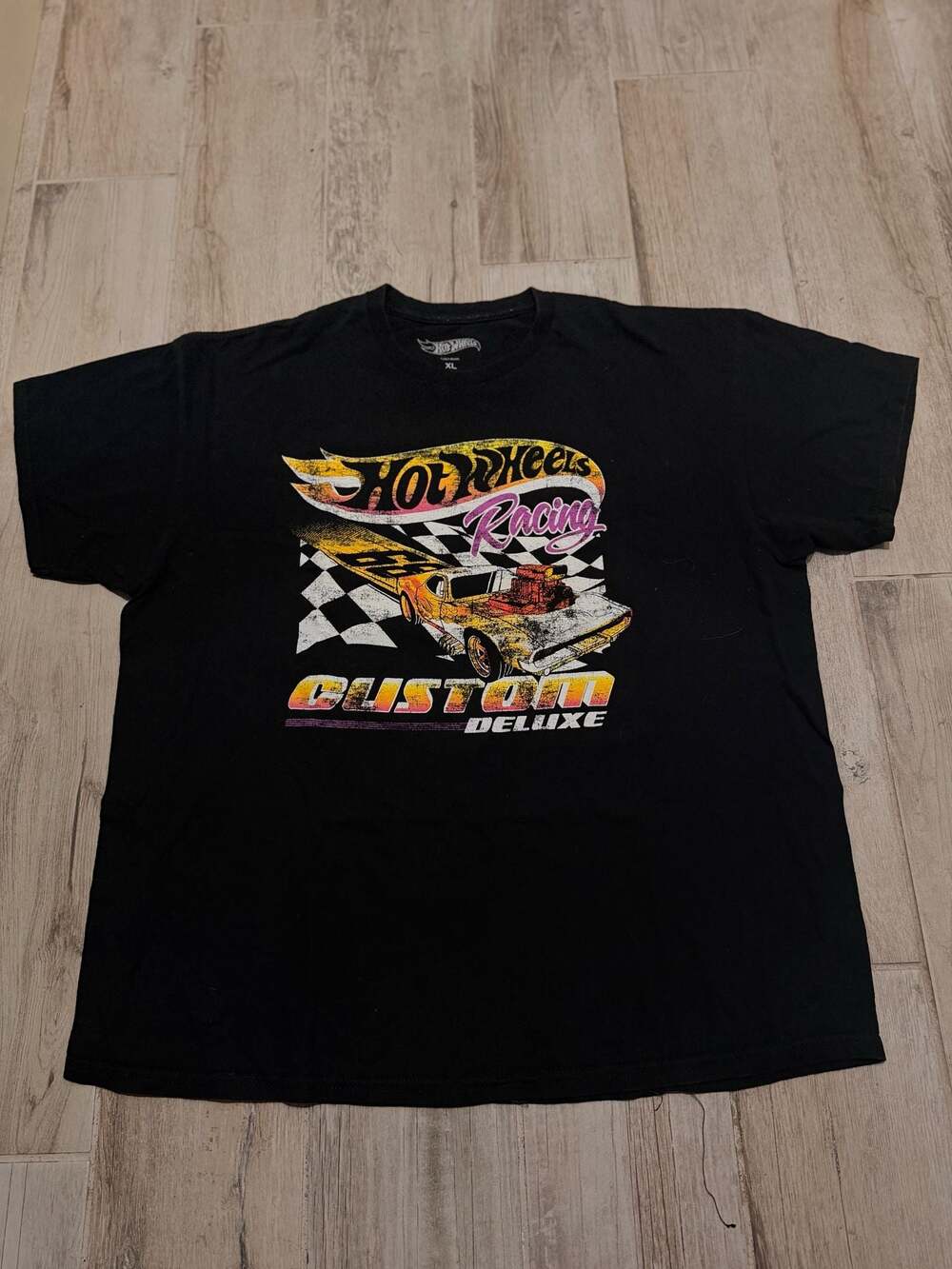Hot Wheels Custom Deluxe Racing Graphic Black T-Shirt